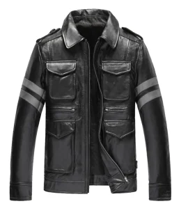 mens-casual-pockets-black-faux-leather-jacket
