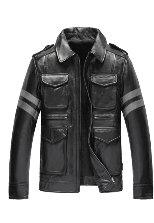 mens-casual-pockets-black-faux-leather-jacket
