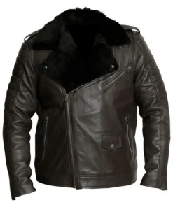 mens-dark-brown-faux-leather-shearling-jacket