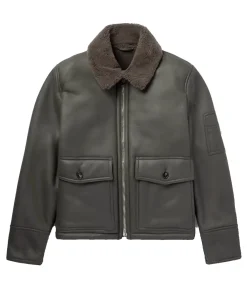 mens-dark-green-shearling-faux-leather-jacket