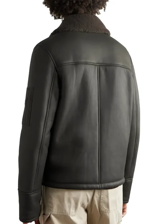 mens-dark-green-shearling-faux-leather-jacket