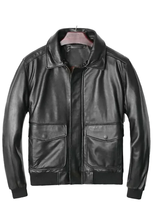 mens-detachable-fur-collar-black-faux-leather-bomber-jacket
