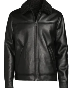 mens-faux-fur-lined-black-faux-leather-jacket