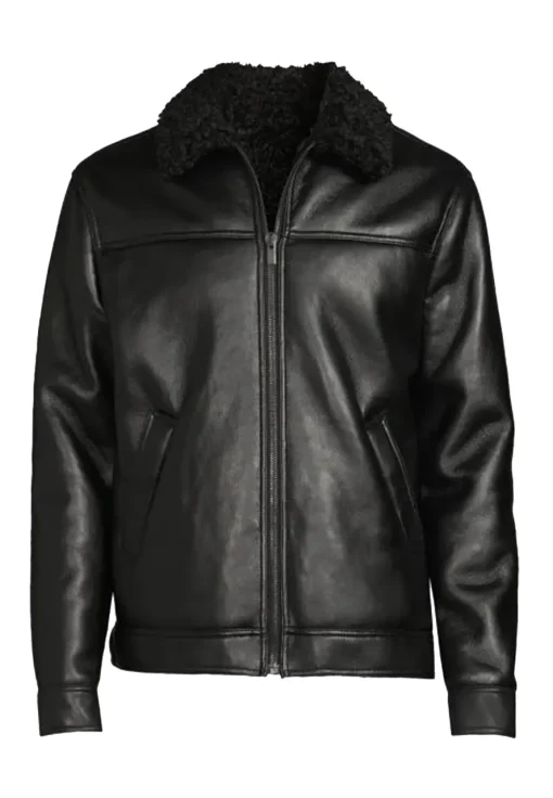 mens-faux-fur-lined-black-faux-leather-jacket