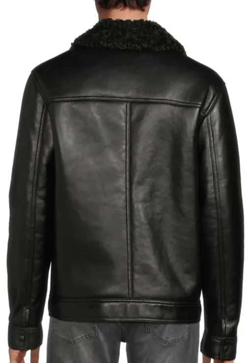 mens-faux-fur-lined-black-faux-leather-jacket