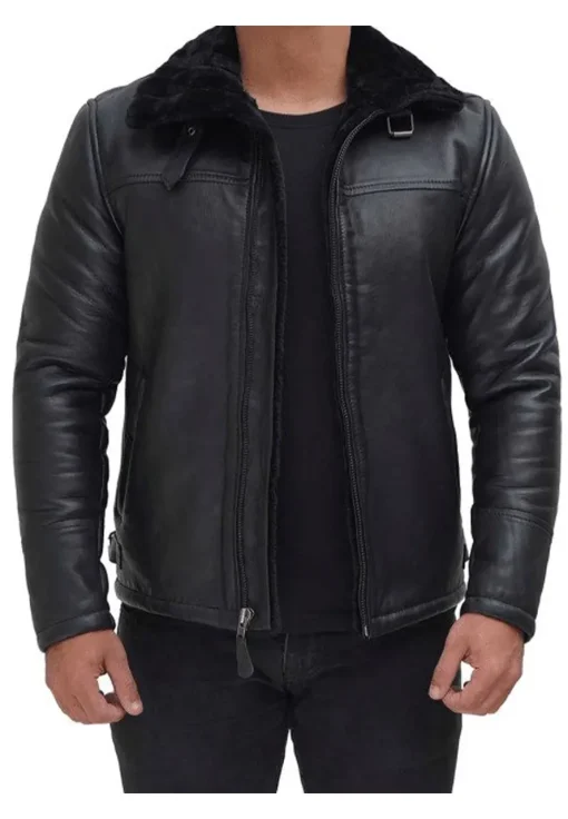 mens-faux-leather-black-shearling-jacket