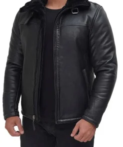 mens-faux-leather-black-shearling-jacket