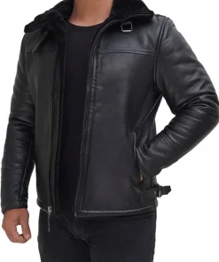 mens-faux-leather-black-shearling-jacket