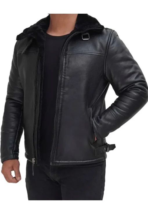 mens-faux-leather-black-shearling-jacket