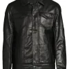 mens-faux-leather-black-trucker-jacket
