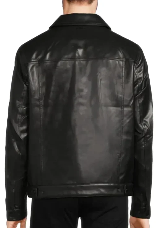 mens-faux-leather-black-trucker-jacket