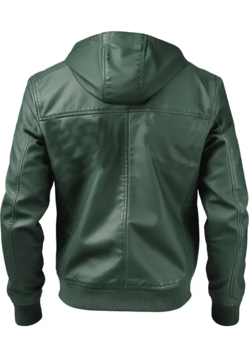 mens-green-faux-leather-bomber-jacket-with-hood