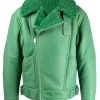 mens-green-faux-leather-shearling-jacket