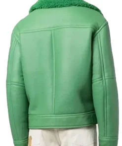 mens-green-faux-leather-shearling-jacket