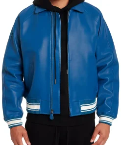 mens-icon-blue-faux-leather-bomber-jacket