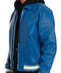 mens-icon-blue-faux-leather-bomber-jacket