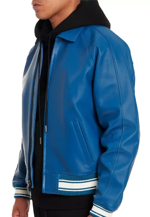 mens-icon-blue-faux-leather-bomber-jacket