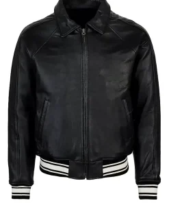 mens-icon-jet-black-faux-leather-bomber-jacket