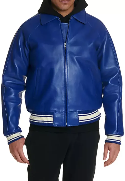 mens-icon-mazarine-blue-faux-leather-bomber-jacket