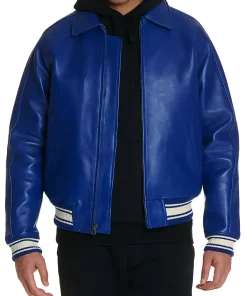mens-icon-mazarine-blue-faux-leather-bomber-jacket