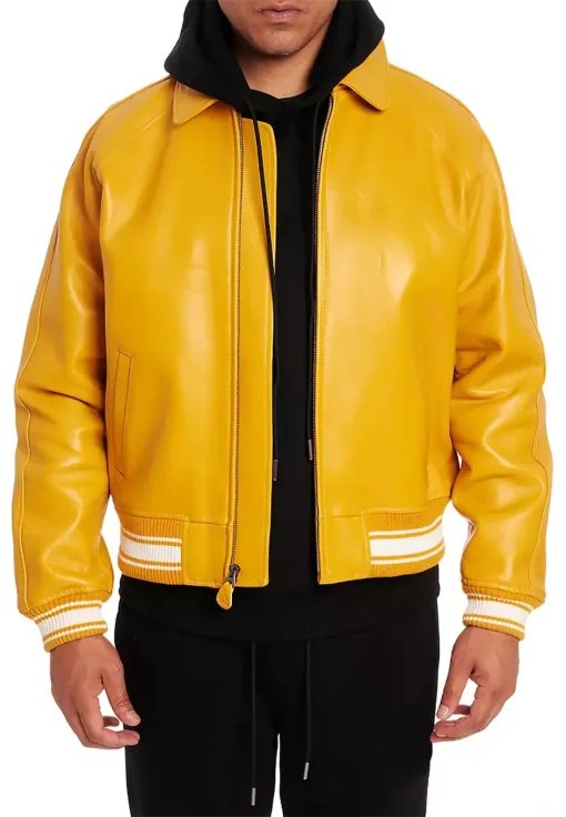 mens-icon-mustard-faux-leather-bomber-jacket