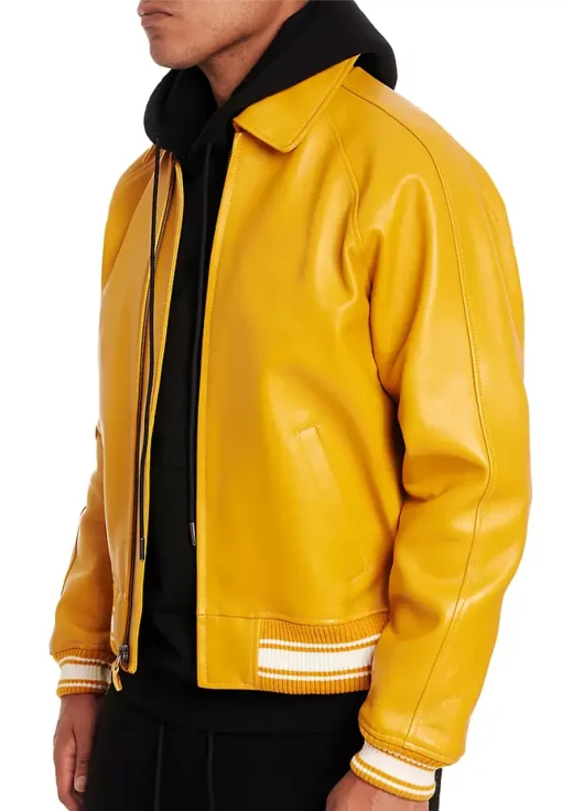 mens-icon-mustard-faux-leather-bomber-jacket