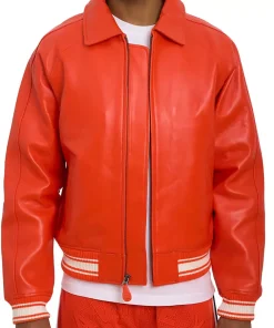 mens-icon-orange-faux-leather-bomber-jacket