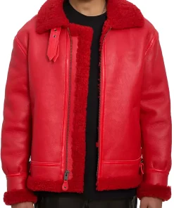 mens-icon-red-faux-leather-shearling-jacket