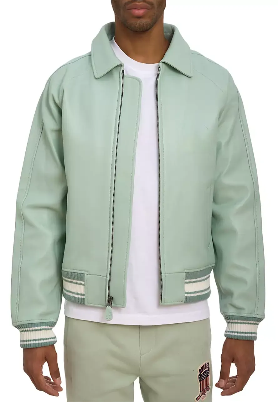 Men’s Icon Seafoam Faux Leather Bomber Jacket 2 mens-icon-seafoam-faux-leather-bomber-jacket