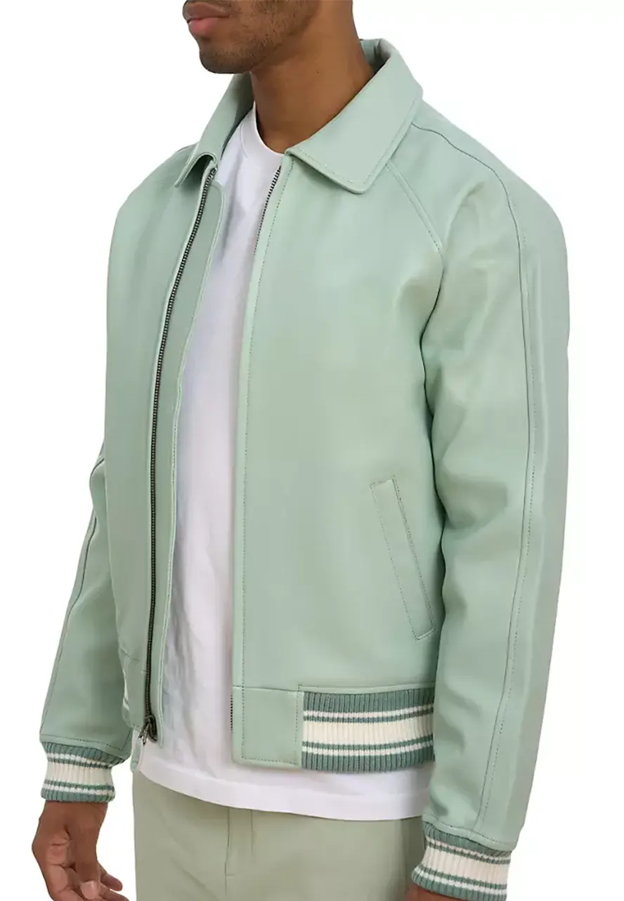 Men’s Icon Seafoam Faux Leather Bomber Jacket 4 mens-icon-seafoam-faux-leather-bomber-jacket