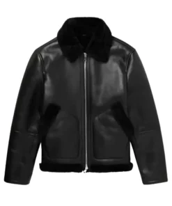 mens-jet-black-faux-leather-shearling-jacket