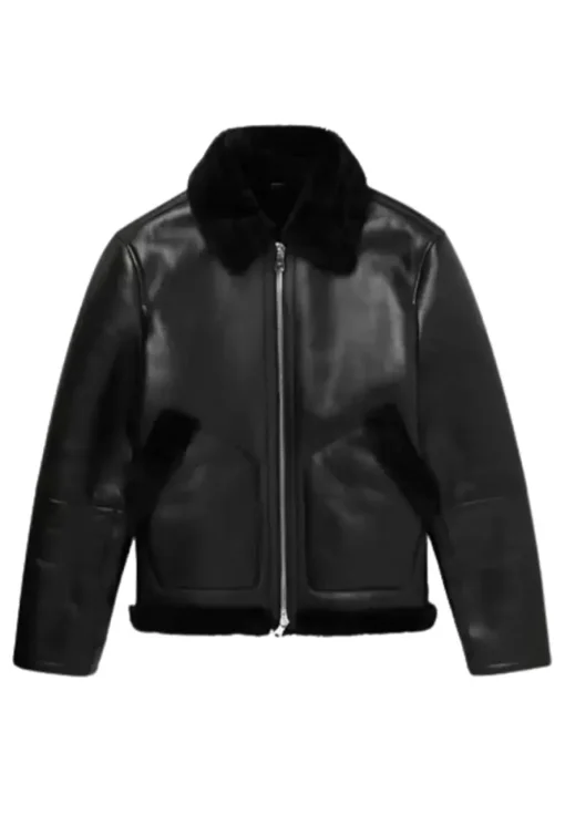mens-jet-black-faux-leather-shearling-jacket