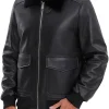 mens-removable-fur-collar-black-faux-leather-bomber-jacket