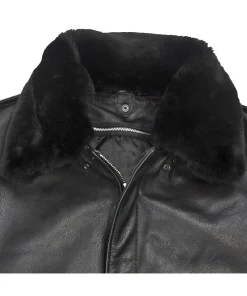 mens-removable-shearling-collar-black-faux-leather-bomber-jacket