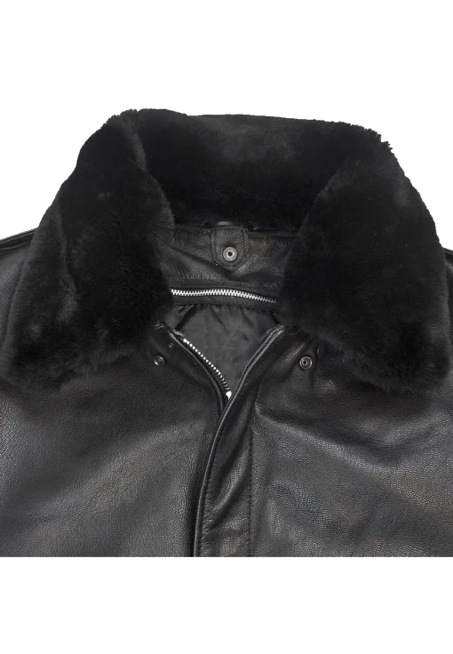 mens-removable-shearling-collar-black-faux-leather-bomber-jacket