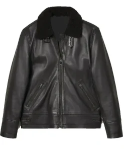 mens-shearling-collar-black-biker-faux-leather-jacket