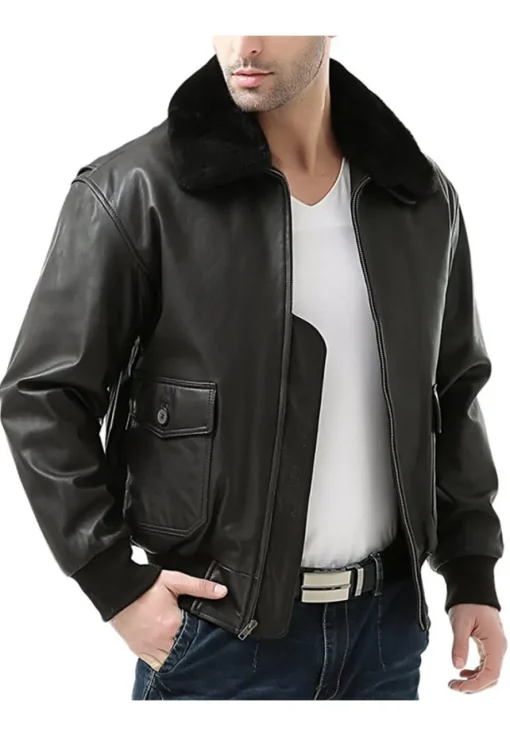 mens-shearling-collar-bomber-black-faux-leather-jacket