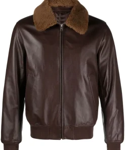 mens-shearling-collar-brown-faux-leather-bomber-jacket