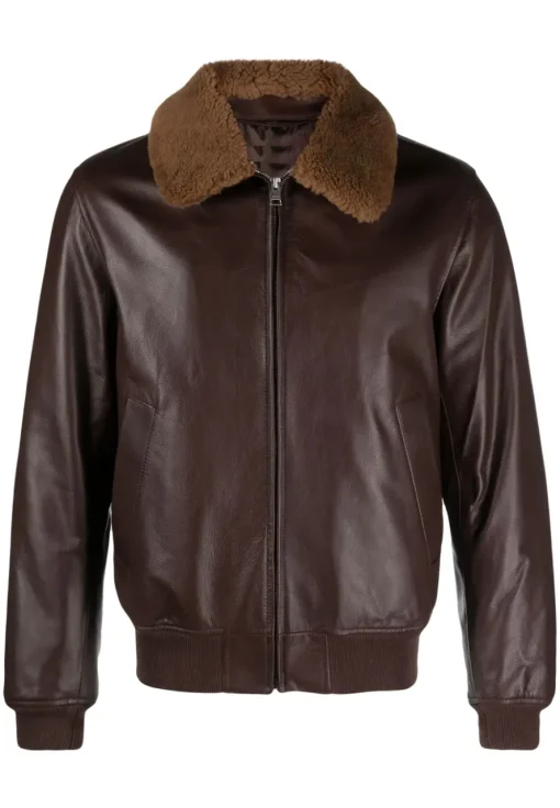 mens-shearling-collar-brown-faux-leather-bomber-jacket