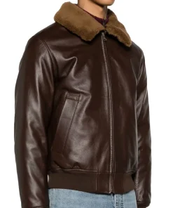 mens-shearling-collar-brown-faux-leather-bomber-jacket