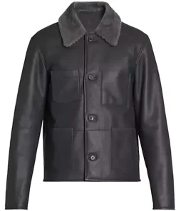mens-shearling-collar-dark-grey-faux-leather-jacket
