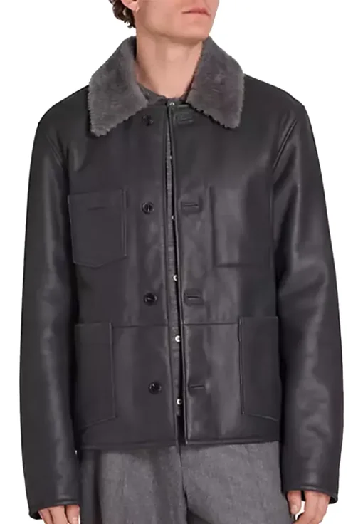 mens-shearling-collar-dark-grey-faux-leather-jacket
