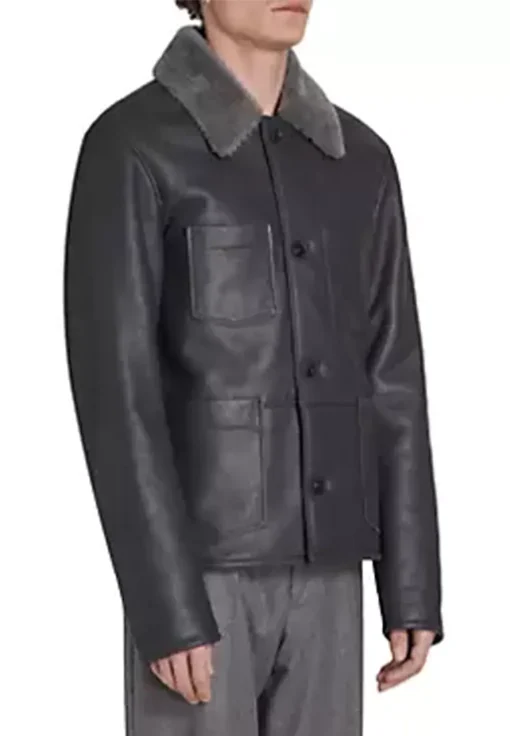 mens-shearling-collar-dark-grey-faux-leather-jacket