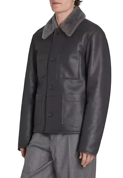 mens-shearling-collar-dark-grey-faux-leather-jacket