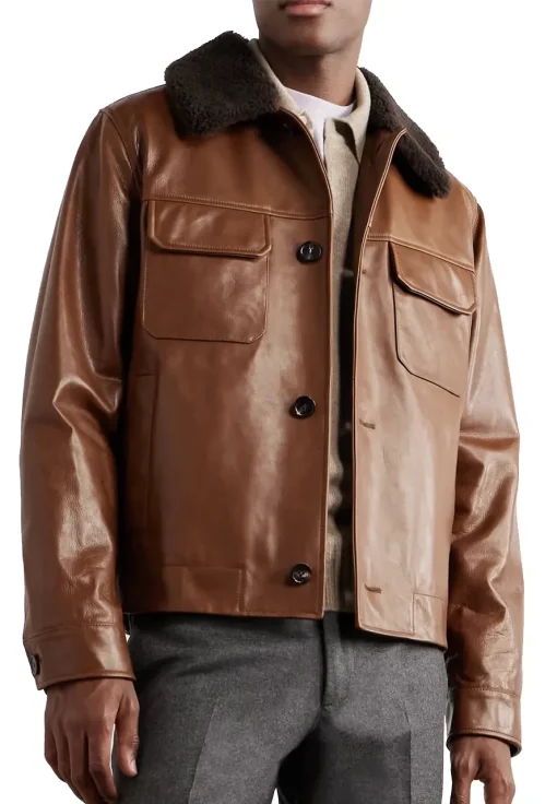 mens-shearling-collar-tan-faux-leather-jacket