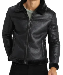 mens-shearling-faux-leather-black-jacket