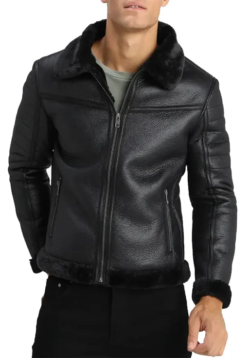 mens-shearling-faux-leather-black-jacket