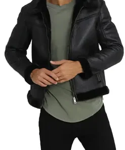 mens-shearling-faux-leather-black-jacket