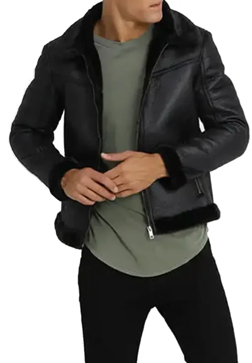 mens-shearling-faux-leather-black-jacket