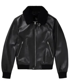 mens-shearling-trimmed-black-faux-leather-bomber-jacket